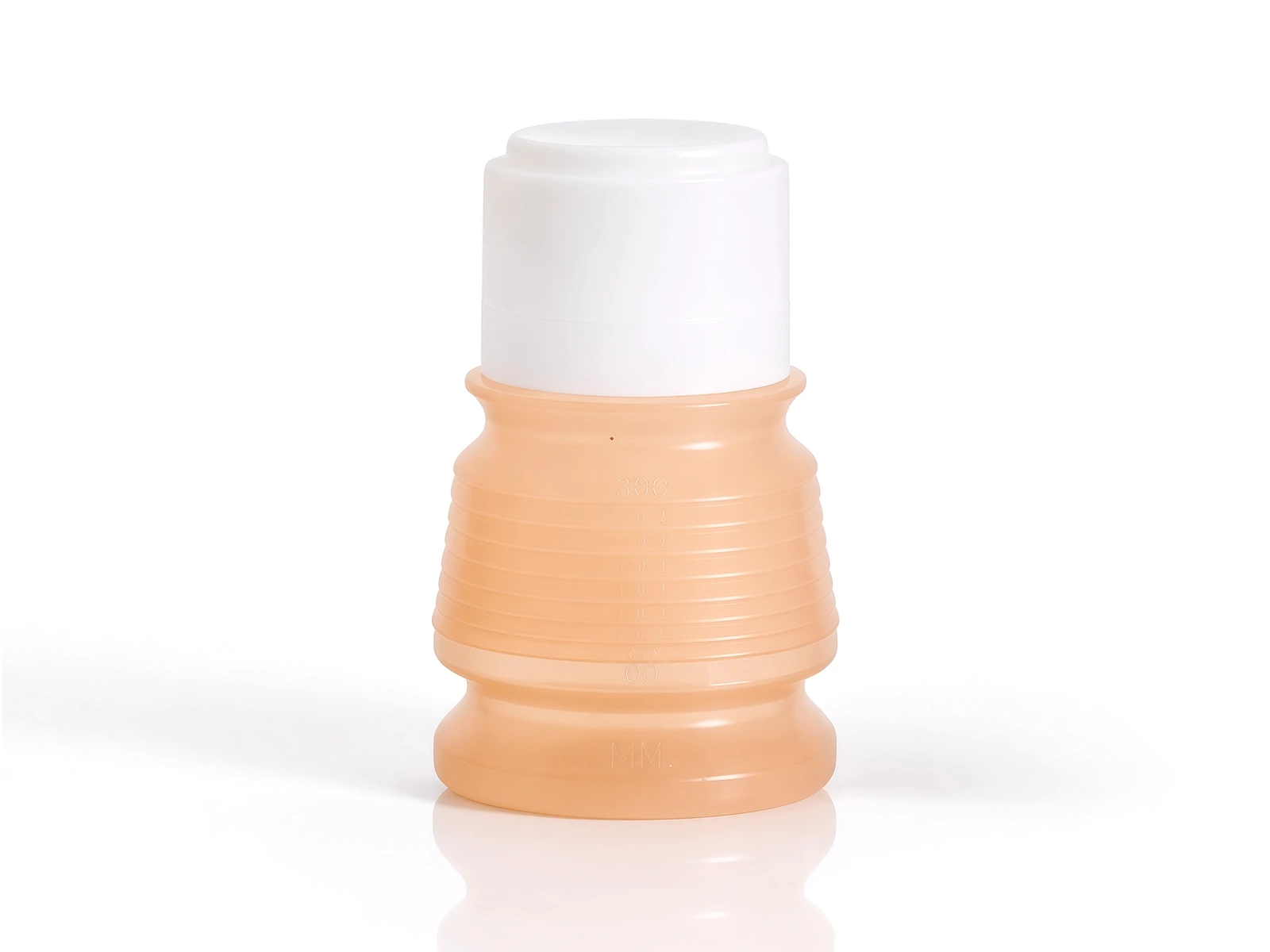 Le biberon nomade BIBEON replié, coloris abricot