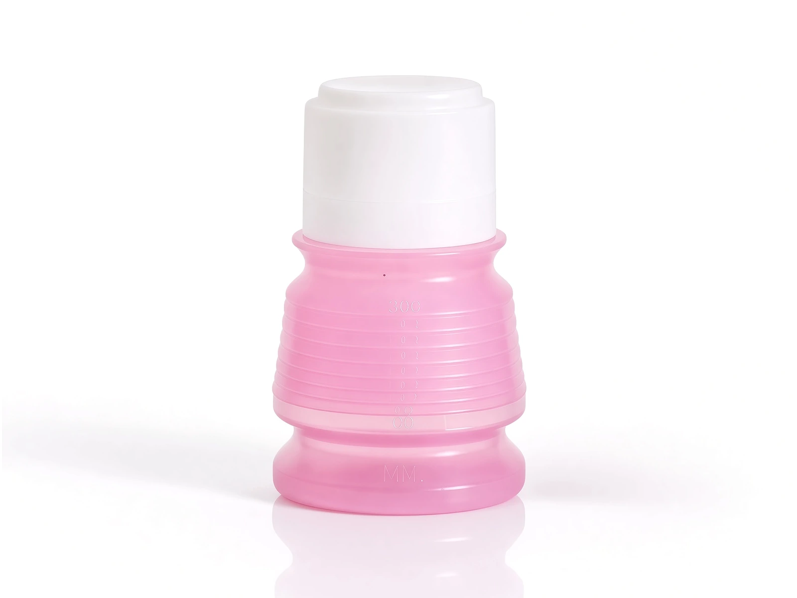 Le biberon nomade BIBEON replié, coloris rose