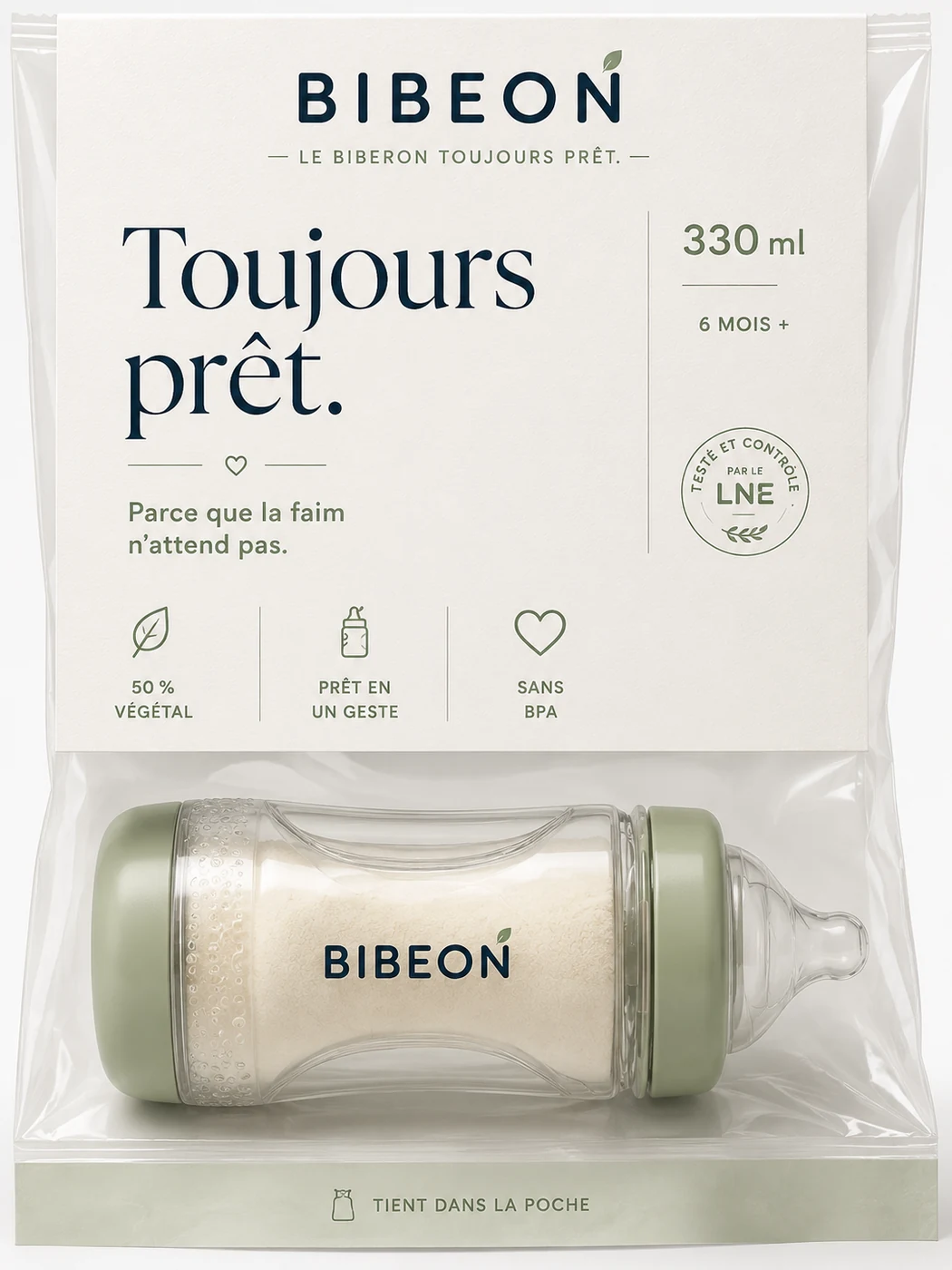 Le sachet BIBEON « Toujours prêt », 330 ml, dès 6 mois